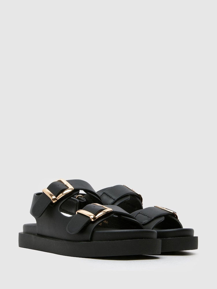 Schuh Tabs Buckle Brown Sandals - Image 2 of 4
