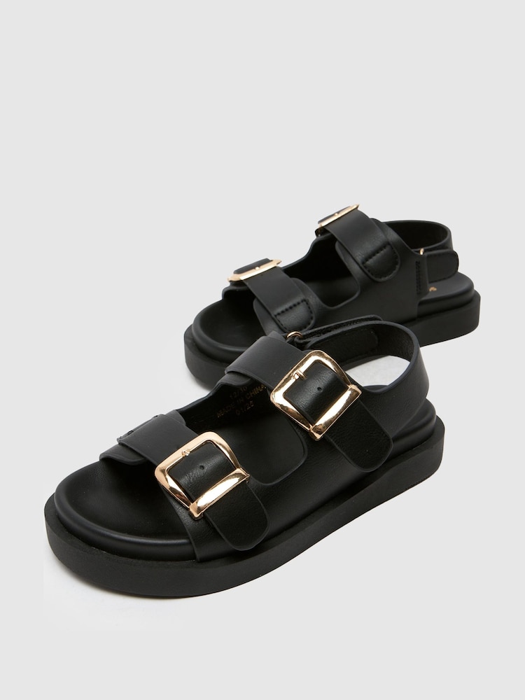 Schuh Tabs Buckle Brown Sandals - Image 3 of 4