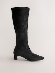 Negro - Forever Comfort® Chisel Toe Knee Sock Boots - Imagen 1 de 5