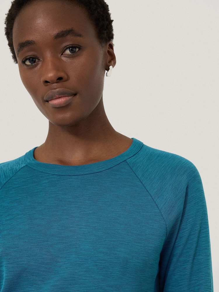 Jigsaw Blue 100% Cotton Luxe Raglan T-Shirt - Image 2 of 5