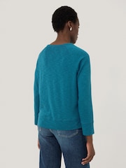 Jigsaw Blue 100% Cotton Luxe Raglan T-Shirt - Image 5 of 5