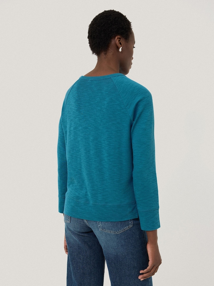 Jigsaw Blue 100% Cotton Luxe Raglan T-Shirt - Image 5 of 5