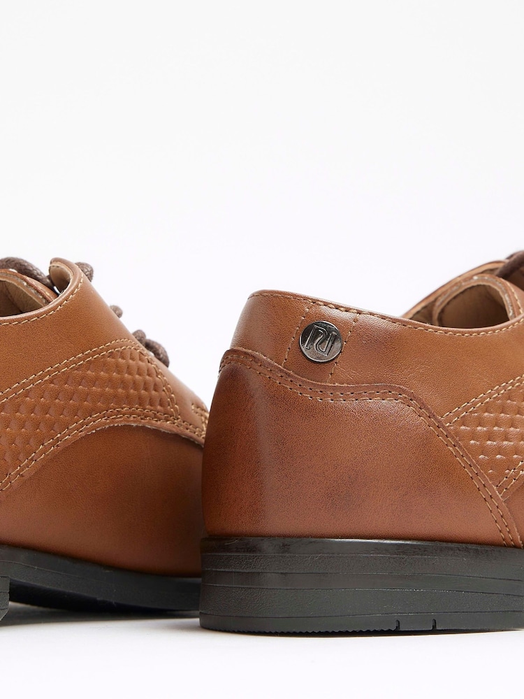River Island Brown Boys Faux Leather Shoes - Image 4 of 5