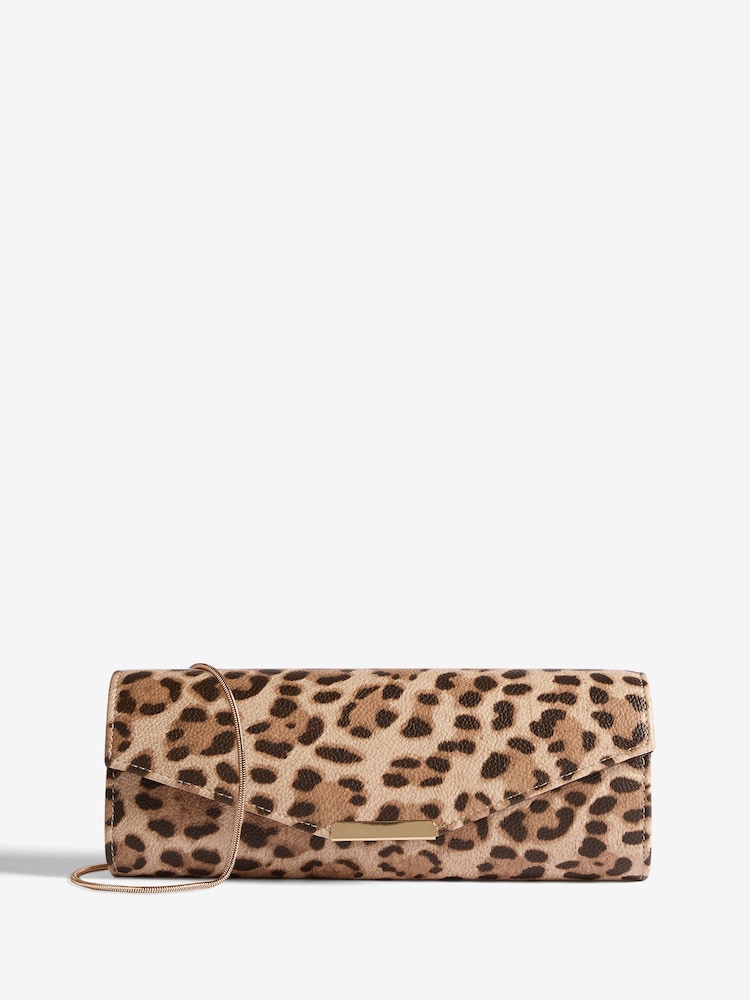Lipsy Leopard Clutch Bag - Image 1 of 6 Lipsy Leopard Clutch Bag - Image 1 of 6