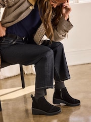 TOMS Maude Mid Wedge Suede Black Boots - Image 1 of 8