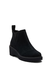 TOMS Maude Mid Wedge Suede Black Boots - Image 3 of 8