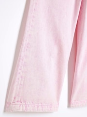 River Island Pink Girls White Wide Leg 100% Cotton Jeans - Image 4 of 4