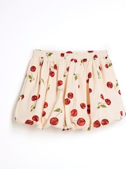River Island Girls Cherry Puffball 100% Cotton Skirt - Image 1 of 3