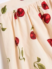 River Island Girls Cherry Puffball 100% Cotton Skirt - Image 2 of 3