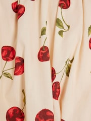 River Island Girls Cherry Puffball 100% Cotton Skirt - Image 3 of 3