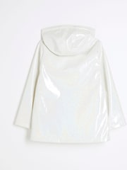 River Island White Girls Glitter Rain Mac - Image 2 of 4