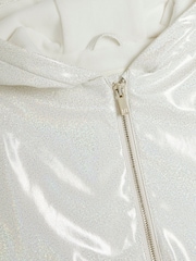 River Island White Girls Glitter Rain Mac - Image 3 of 4