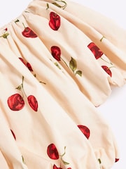 Top de algodón 100 % con diseño abullonado y escote bardot para niñas de River Island - Imagen 2 de 3
