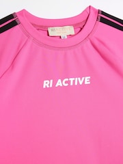 River Island Pink Girls 100% Cotton Active Cheer Kickflare Top And Joggers Set - Image 4 of 5