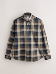 Navy/Neutral Check Regular Fit Easy Iron Button Down Oxford Shirt - Image 1 of 3