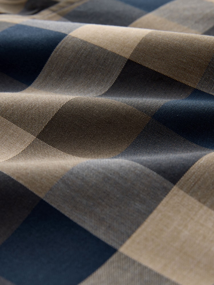 Navy/Neutral Check Regular Fit Easy Iron Button Down Oxford Shirt - Image 3 of 3