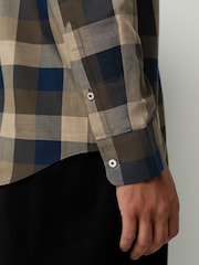 Navy/Neutral Check Regular Fit Easy Iron Button Down Oxford Shirt - Image 5 of 8