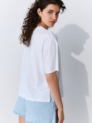 White Short Sleeve Embellished Tennis T-Shirt - Image 4 of 8