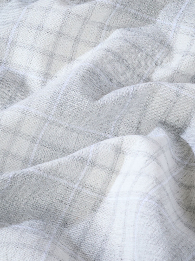 Light Grey Check Regular Fit Short Sleeve Seersucker Shirt - Image 3 of 3 Light Grey Check Regular Fit Short Sleeve Seersucker Shirt - Image 3 of 3