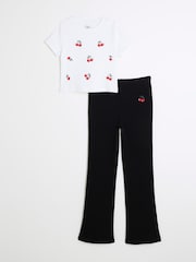 River Island Black Girls 100% Cotton Kickflare Set - Image 1 of 5