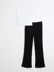 River Island Black Girls 100% Cotton Kickflare Set - Image 2 of 5