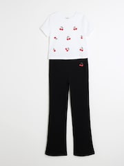 River Island Black Girls 100% Cotton Kickflare Set - Image 3 of 5