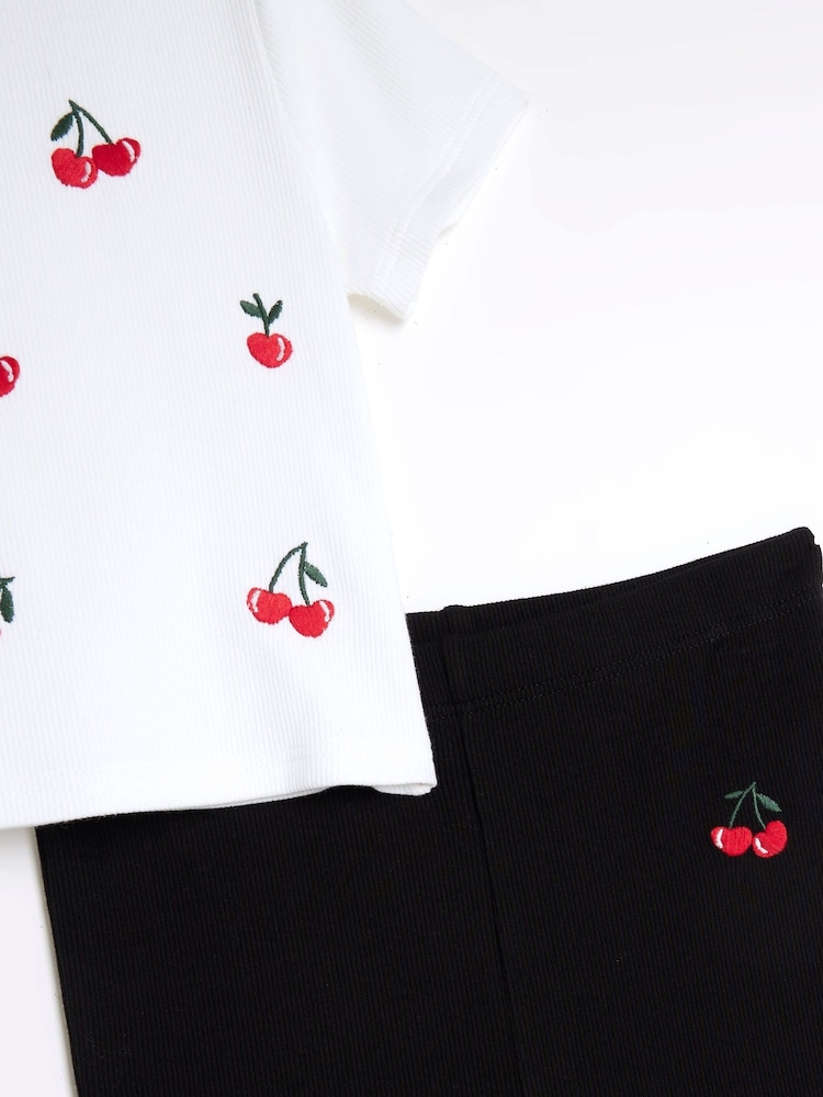 River Island Black Girls 100% Cotton Kickflare Set - Image 5 of 5