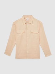 Reiss Stone Eze Linen Twin-Pocket Overshirt - Image 2 of 6