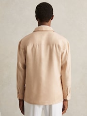 Reiss Stone Eze Linen Twin-Pocket Overshirt - Image 5 of 6