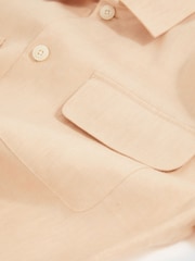 Reiss Stone Eze Linen Twin-Pocket Overshirt - Image 6 of 6