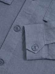 Airforce modra - Reiss Eze Linen Twin-Pocket Overshirt - Slika 6 iz 6