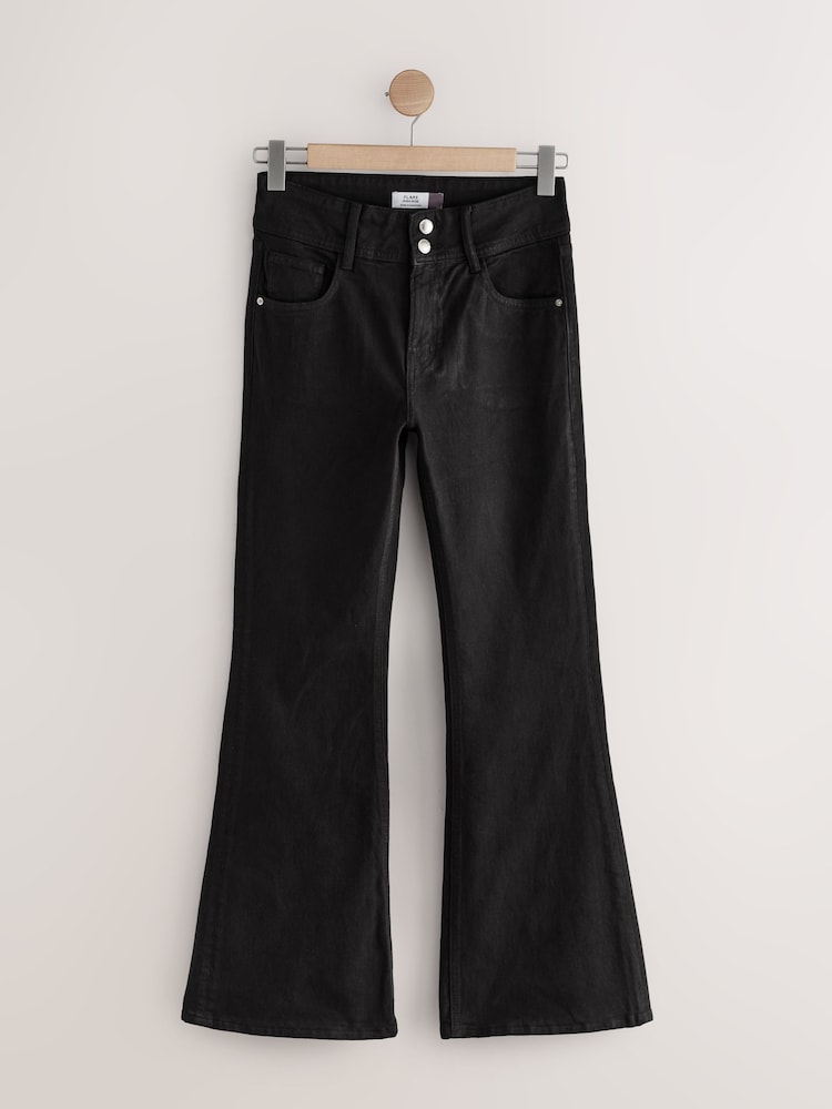 Black High Rise Stretch Flare Jeans - Image 1 of 4 Black High Rise Stretch Flare Jeans - Image 1 of 4