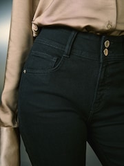 Black High Rise Stretch Flare Jeans - Image 6 of 9