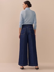 Rinse Blue N. Premium Palazzo Wide Leg Jeans - Image 8 of 14