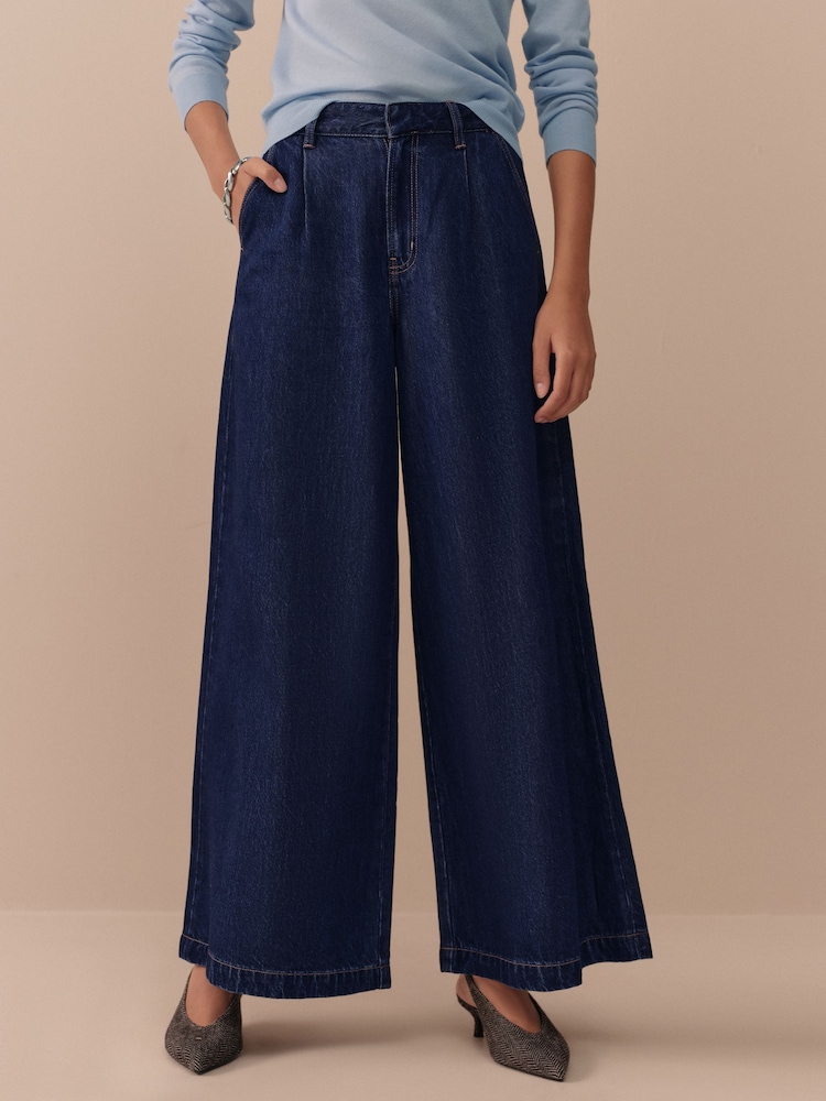 Azul lavado - Vaqueros palazzo de pernera ancha de N. Premium - Imagen 9 de 9