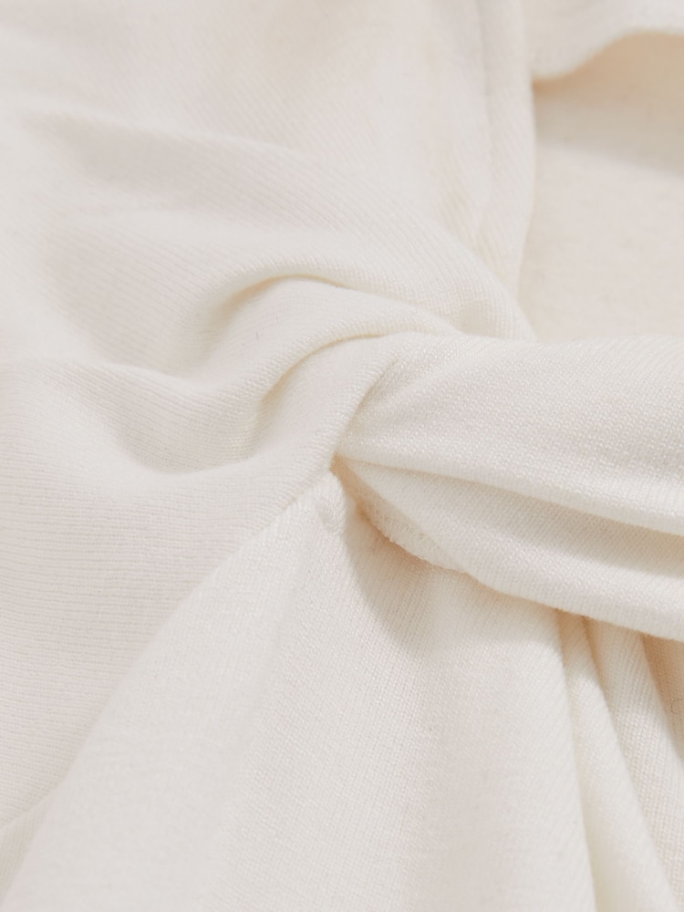 Reiss Ivory Fran Knot Detail Jersey Bodysuit - Image 6 of 6