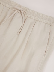 Reiss Stone Barges Linen Drawstring Relaxed-Fit Trousers - Image 6 of 6