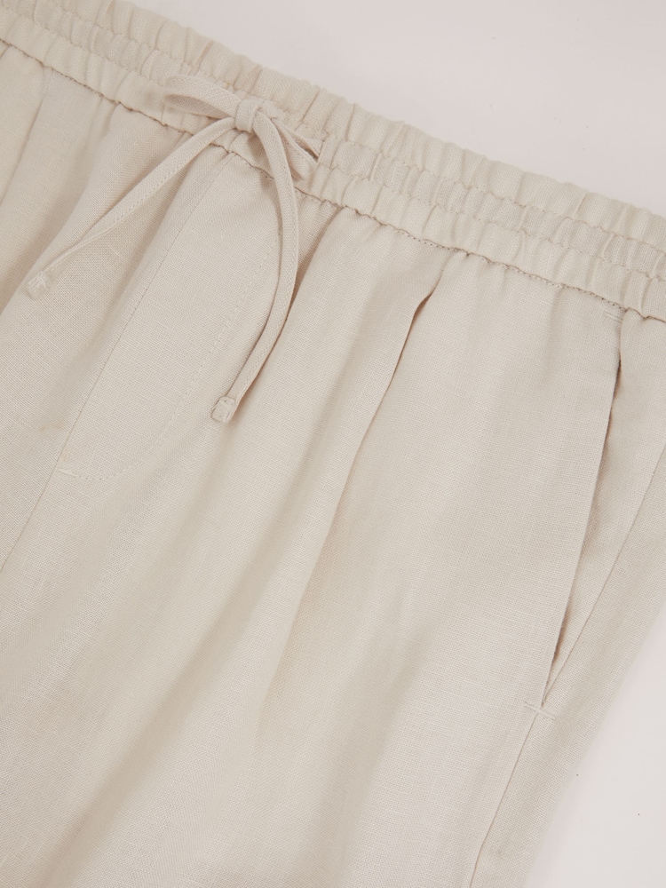 Reiss Stone Barges Linen Drawstring Relaxed-Fit Trousers - Image 6 of 6