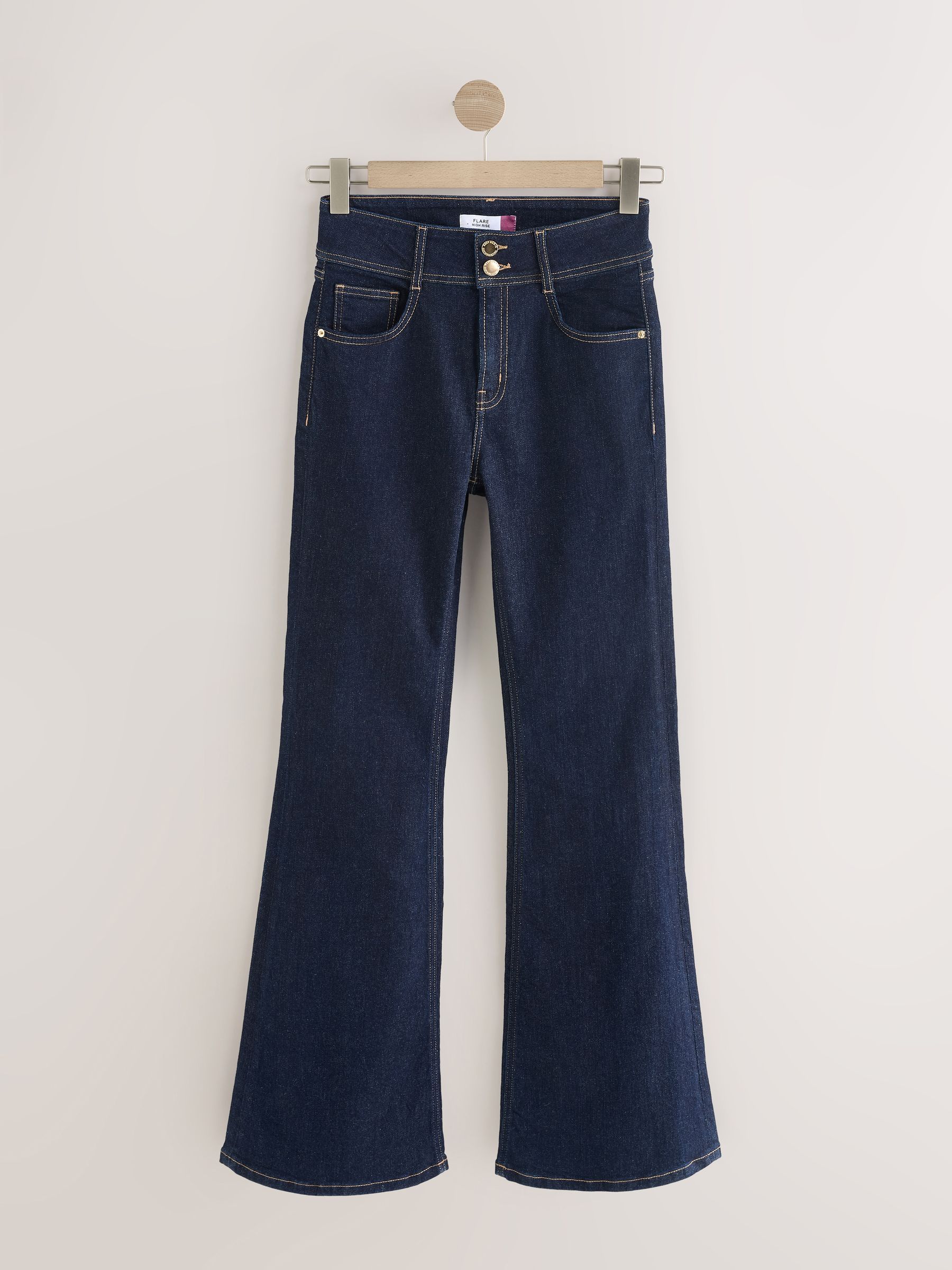 Buy Indigo Blue High Rise Stretch Flare Jeans from the Next