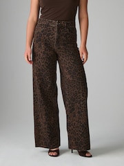 Leopard Print Hourglass Wide Leg Jeans - Image 3 of 8
