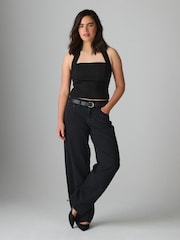 Washed Black Hourglass Baggy Wide Leg Jeans - Image 1 of 4