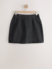 Black Mini Hourglass Denim Skirt - Image 1 of 3