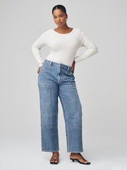 Mid Blue Hourglass Ankle Straight Carpenter Jeans - Image 1 of 9