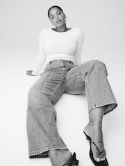 Mid Blue Hourglass Ankle Straight Carpenter Jeans - Image 2 of 9