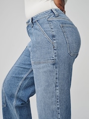 Mid Blue Hourglass Ankle Straight Carpenter Jeans - Image 6 of 9
