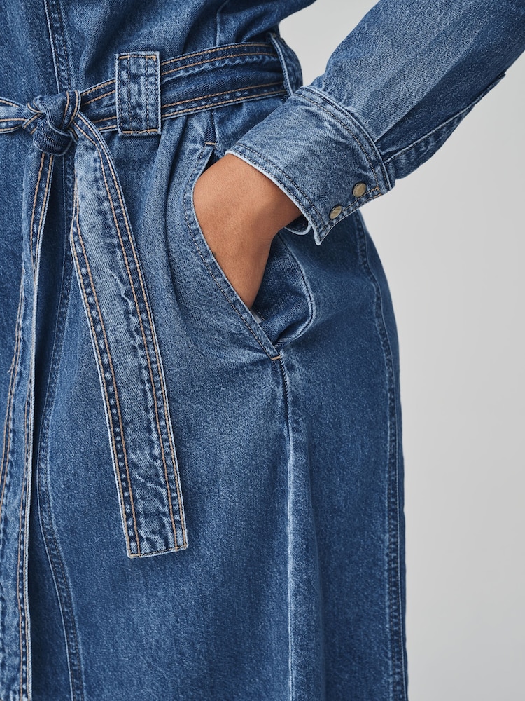 Buy Mid Blue Fuller Bust Denim Midi Shirt Dress from Next USA