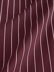 Burgundy Red Stripe Fitted Stretch Essential Long Sleeve Shirt - Image 8 of 8
