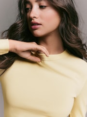 Amarillo mantequilla - Camiseta con cuello redondo y manga larga - Imagen 1 de 7
