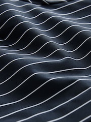 Navy Blue Stripe Fitted Stretch Essential Long Sleeve Shirt - Image 7 of 8