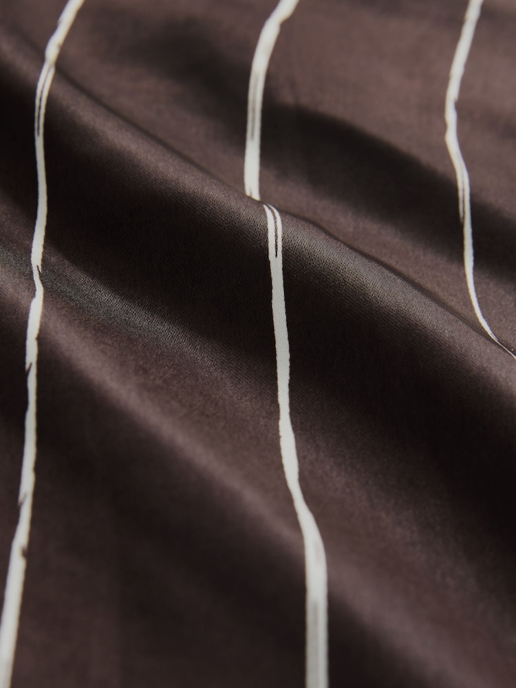Chocolate Brown Stripe Satin Long Sleeve Shirt - Image 3 of 3